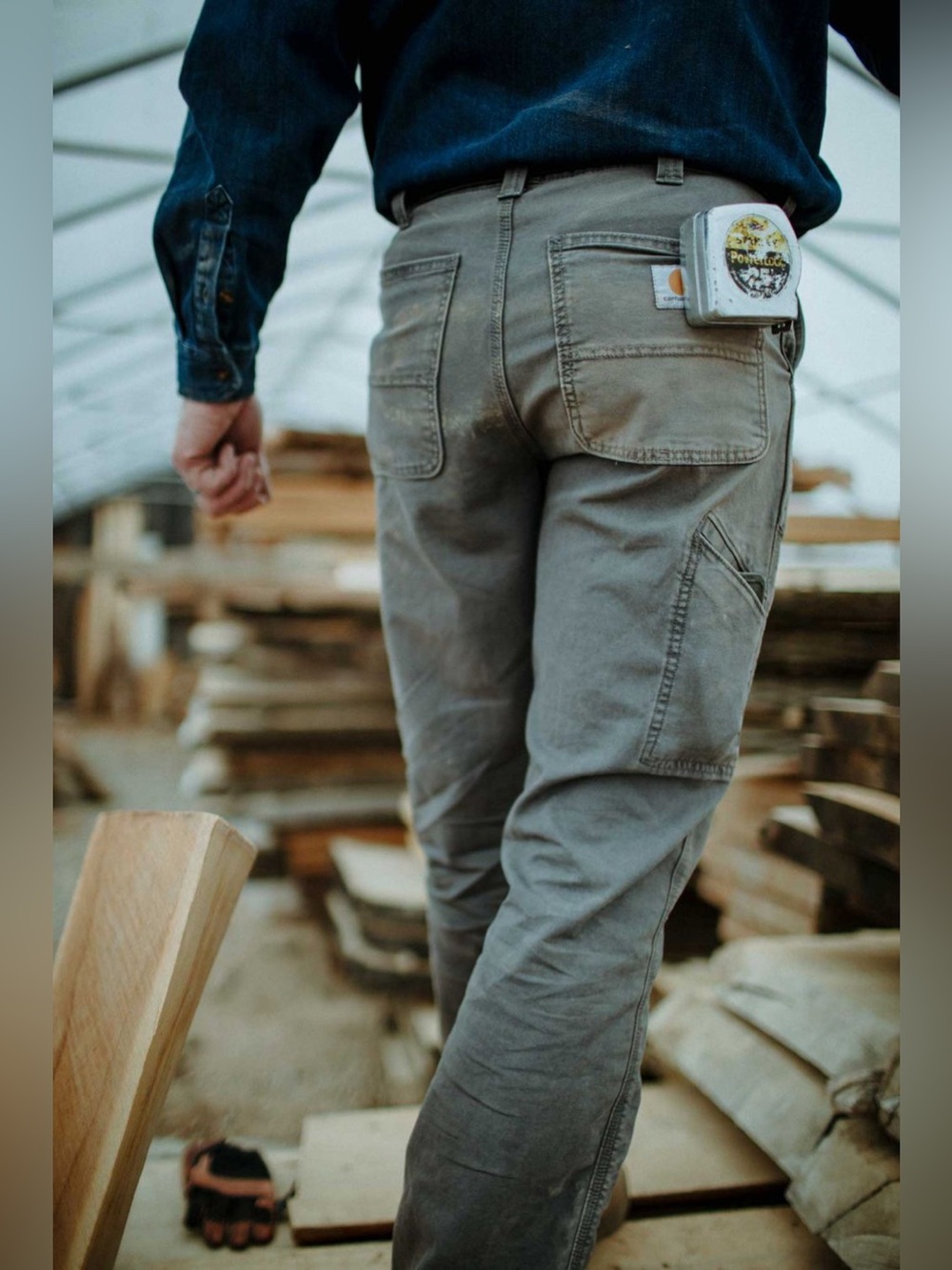 Carhartt Men's Rugged Flex Relaxed Fit Rigby Work Pants in gravel gray